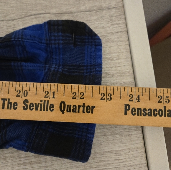 CARHARTT Flannel Plaid Shirt Men Size Medium Relaxed Fit Long Sleeve Blue Black - Picture 6 of 6